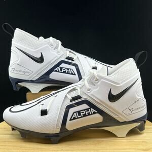 New Men's Nike Alpha Menace Pro 3 Football Cleats White Blue CT6649-108 Size 10